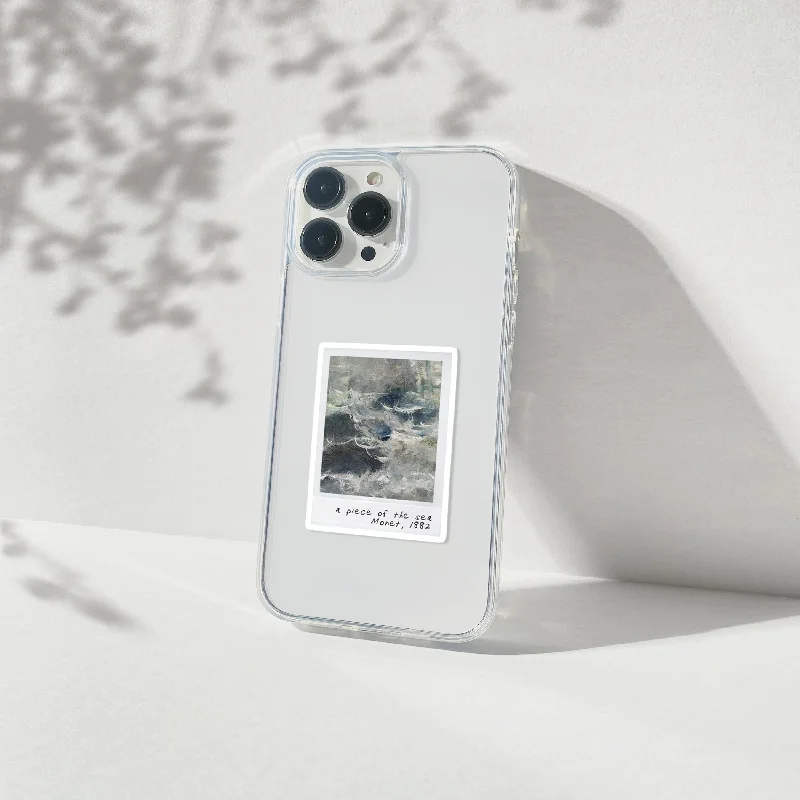 Claude Monet Sea Polaroid Aesthetic Silicone Clear Case