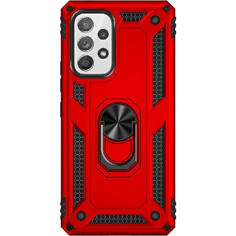 Red Military Kickstand Case with Belt Clip - Samsung Galaxy A53 5G