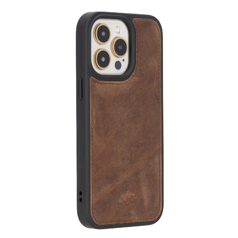 Modern York iPhone 15 Pro Max Case, Distressed Coffee