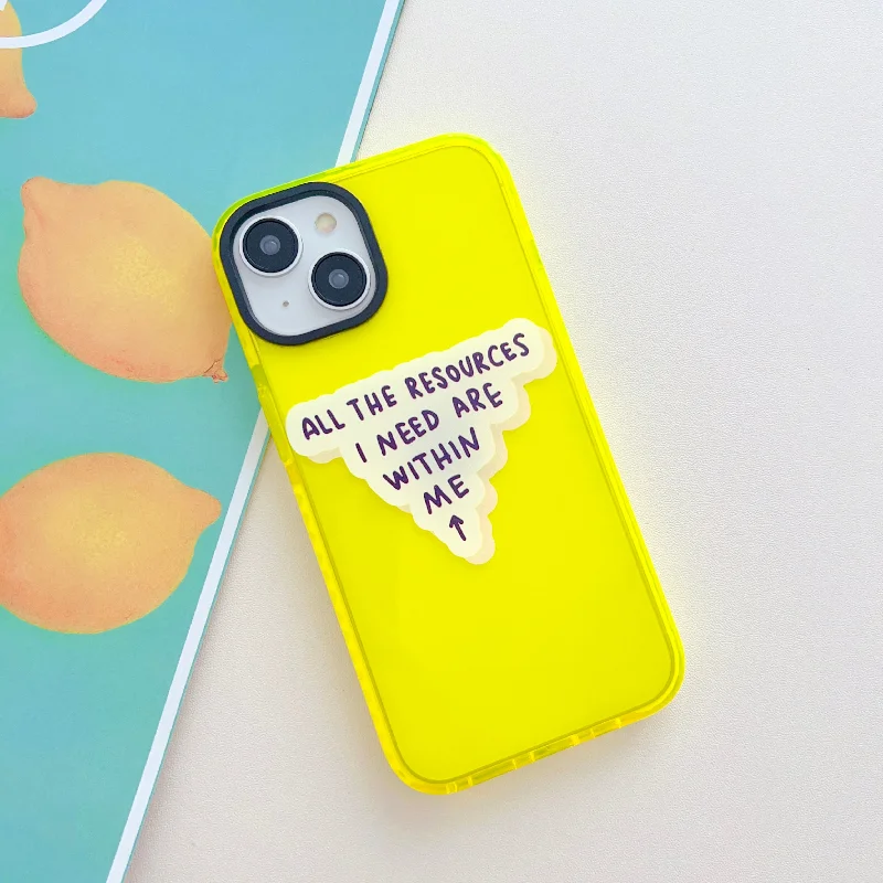 Motivational Stickers Neon Designer Impact Proof Case for iPhone