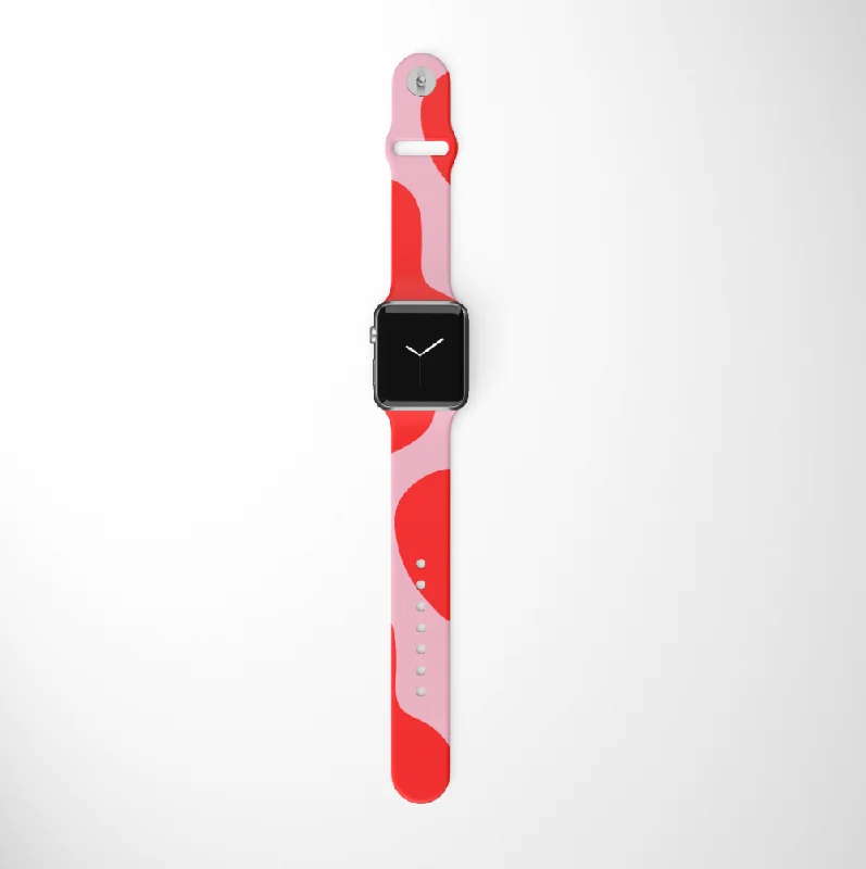 Abstract Pink & Red Apple Watch Strap