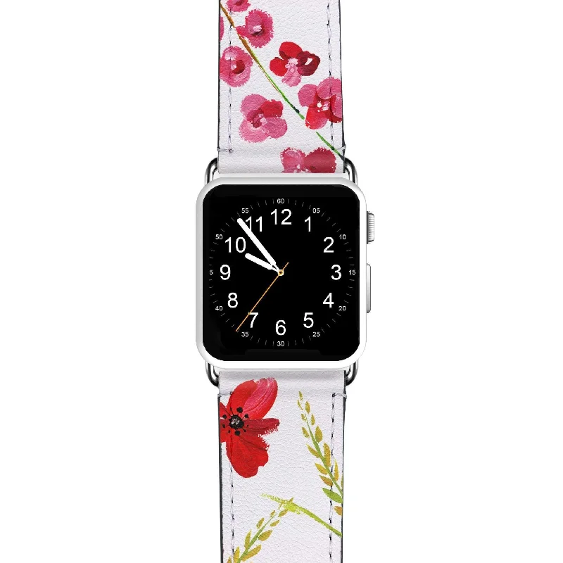 Red Watercolor Florals APPLE WATCH 手錶帶