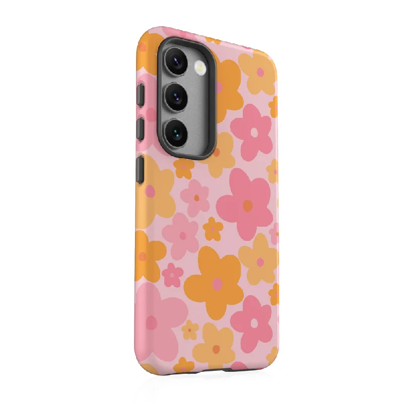 Samsung Phone Case - Pink & Orange Bloom