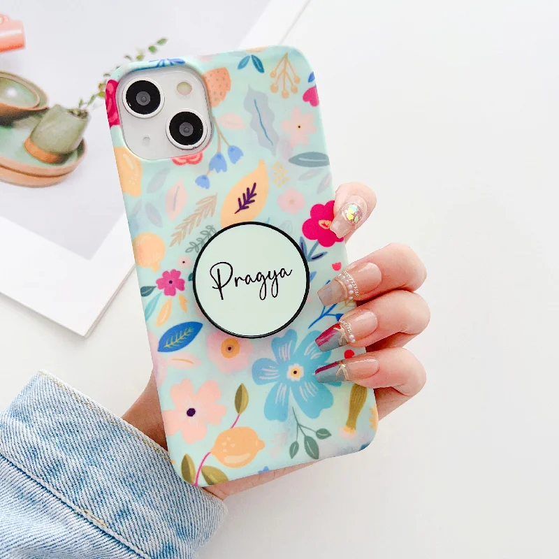 The Bright Floral Designer Slim Case With Customised Holder