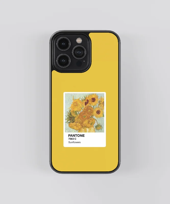 Van Gogh Sunflowers Polaroid Glass Phone Case Cover