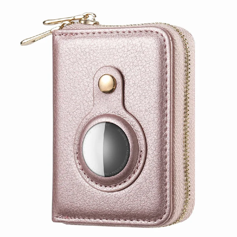 AirTags leather wallet case - Pink