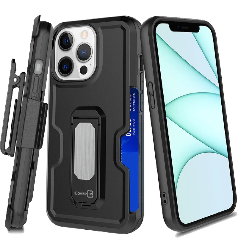 Apple iPhone 13 Pro Case - Heavy Duty Shockproof Holster Belt Clip Case