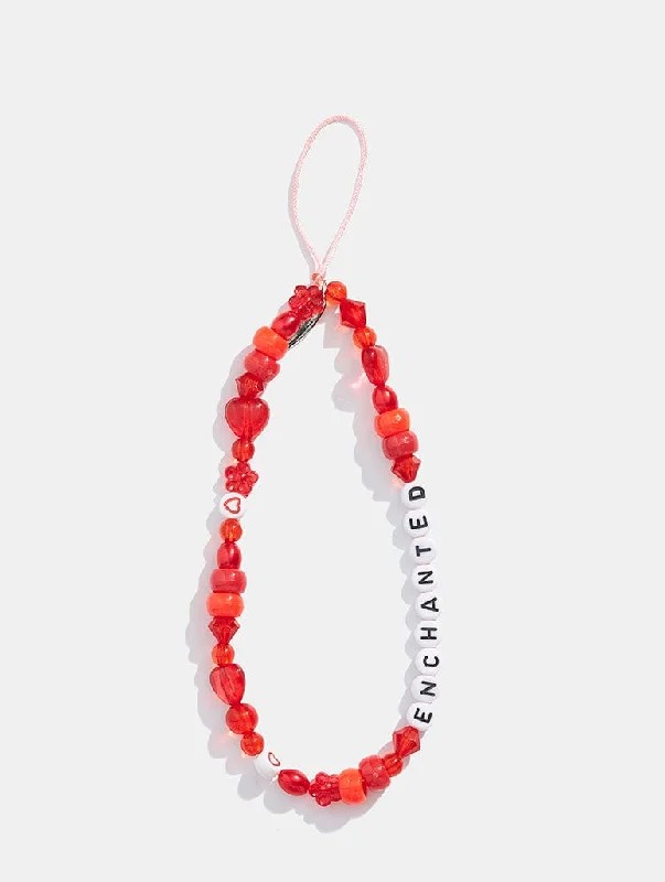 Enchanted Red Beaded Phone Strap