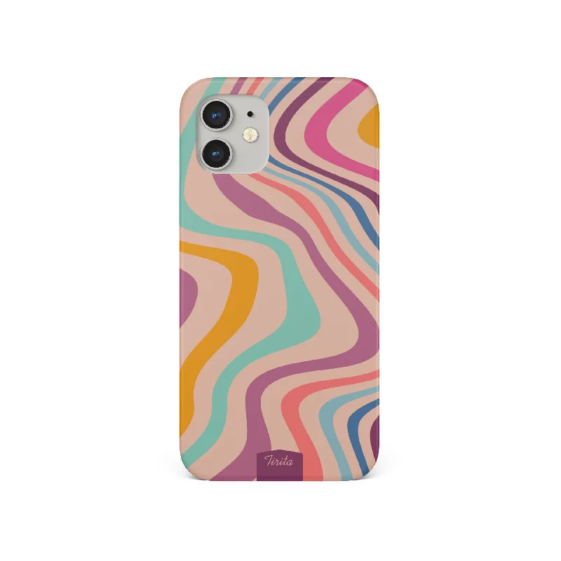 Hard Phone Case Pastel Wavy Pink Blue Yellow