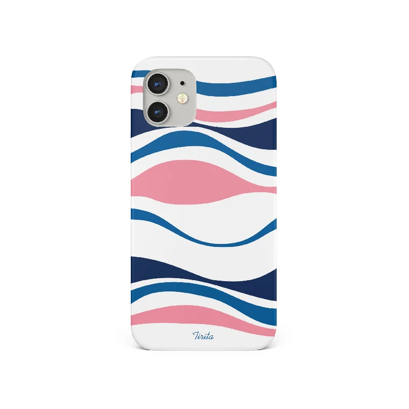 Hard Phone Case Pastel Wavy Pink Marine Blue Waves