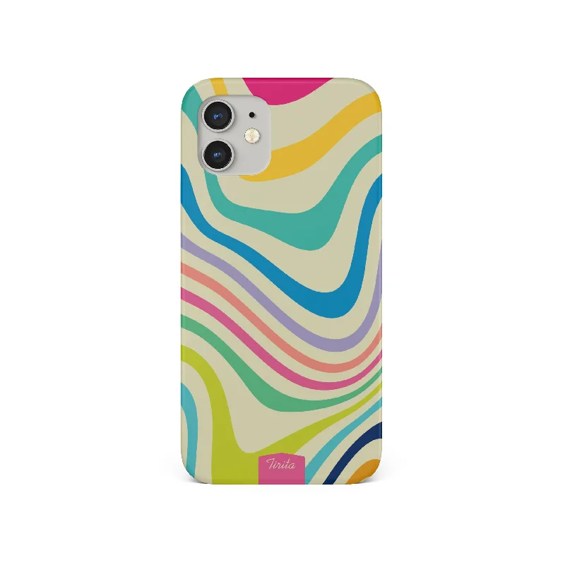 Hard Phone Case Retro Neon Colours Waves