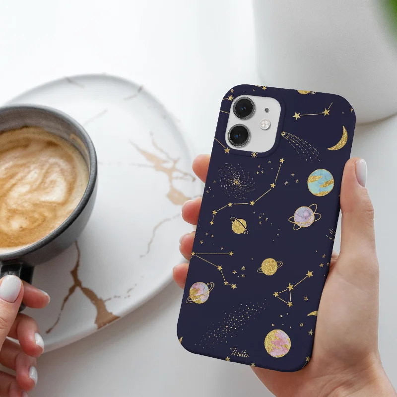 Hard Phone Case Space Planets Constellations Colourful