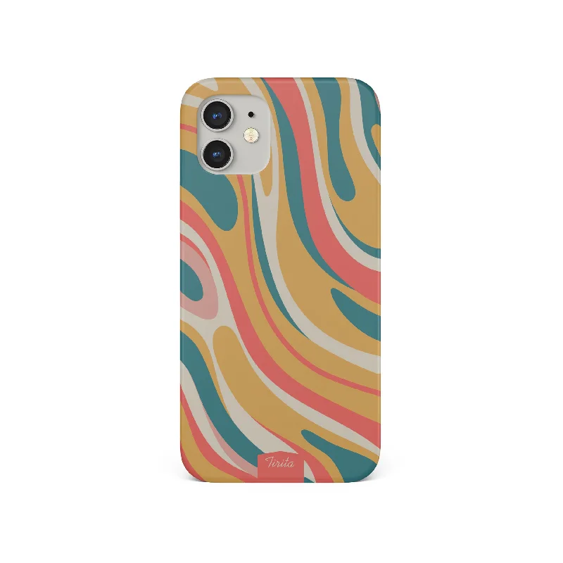 Hard Phone Case Vintage Pastel Wavy Lines