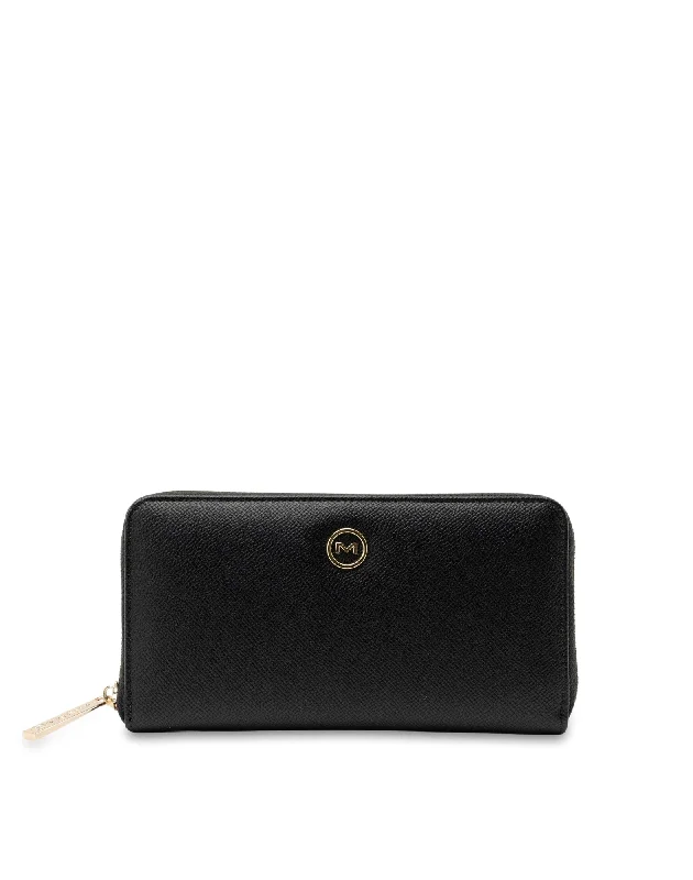 Mocha Charlotte Long Wallet - Black