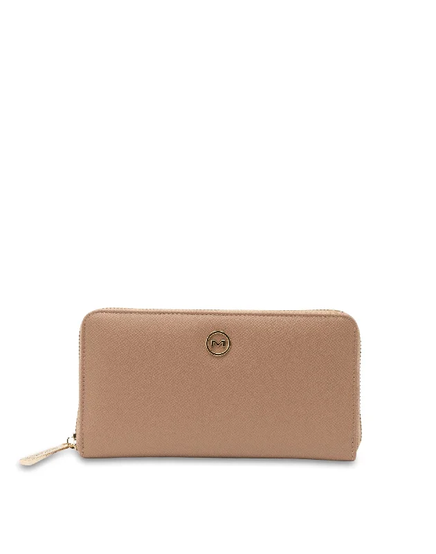 Mocha Charlotte Long Wallet- Camel