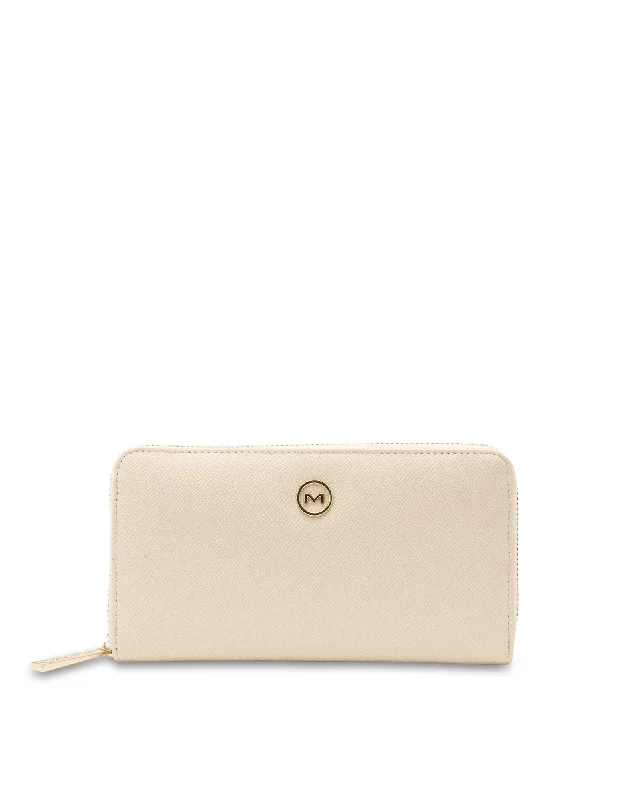 Mocha Charlotte Long Wallet- Cream