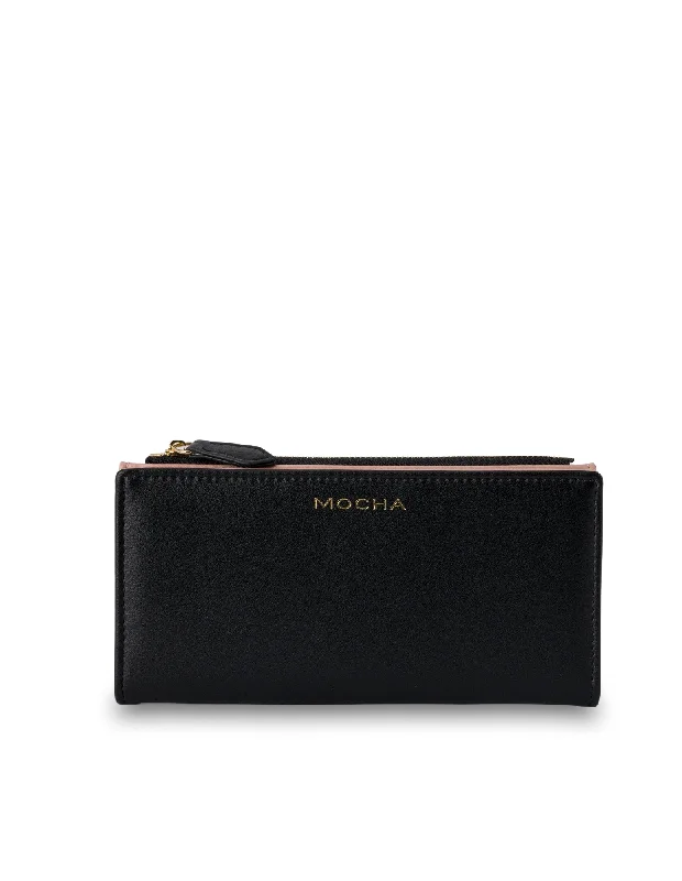 Mocha Classic Arya Wallet - Black/Blush