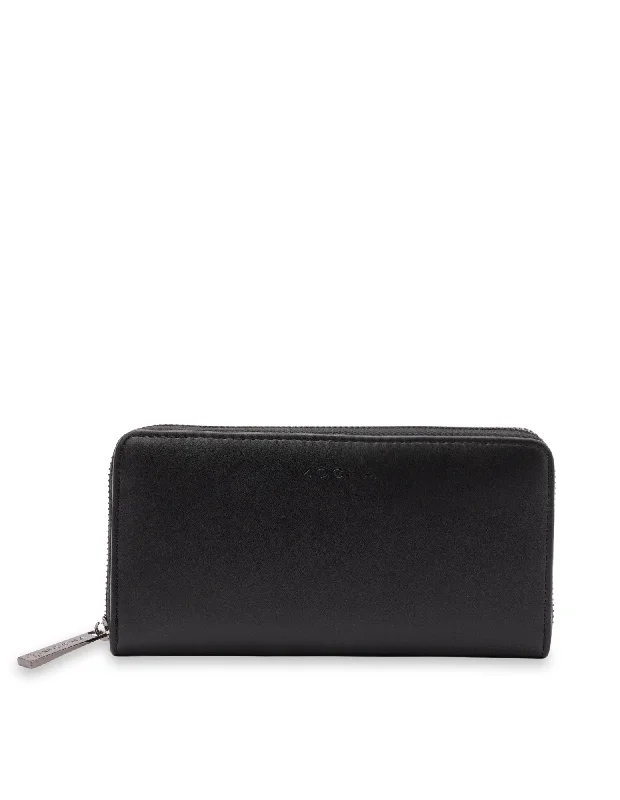 Mocha Elliot Long Wallet- Black