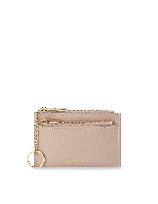 Mocha Lina Coin Card Holder- Nude