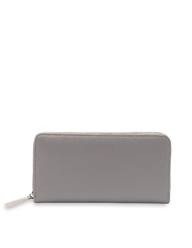 Mocha Medina Long Wallet- Grey