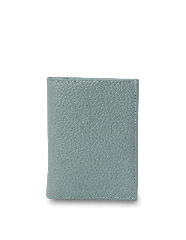 Mocha Mia Leather Wallet- Light Blue