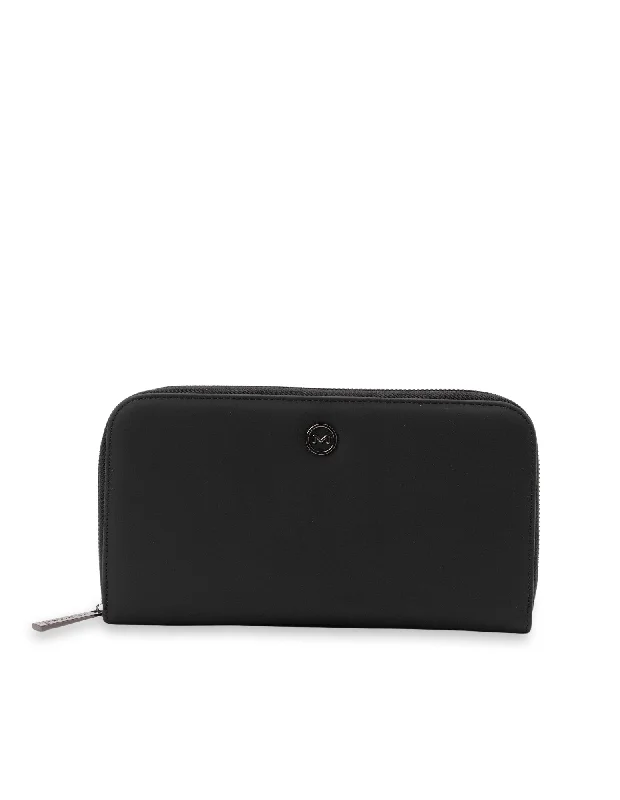 Mocha Oakley Travel Wallet- Black