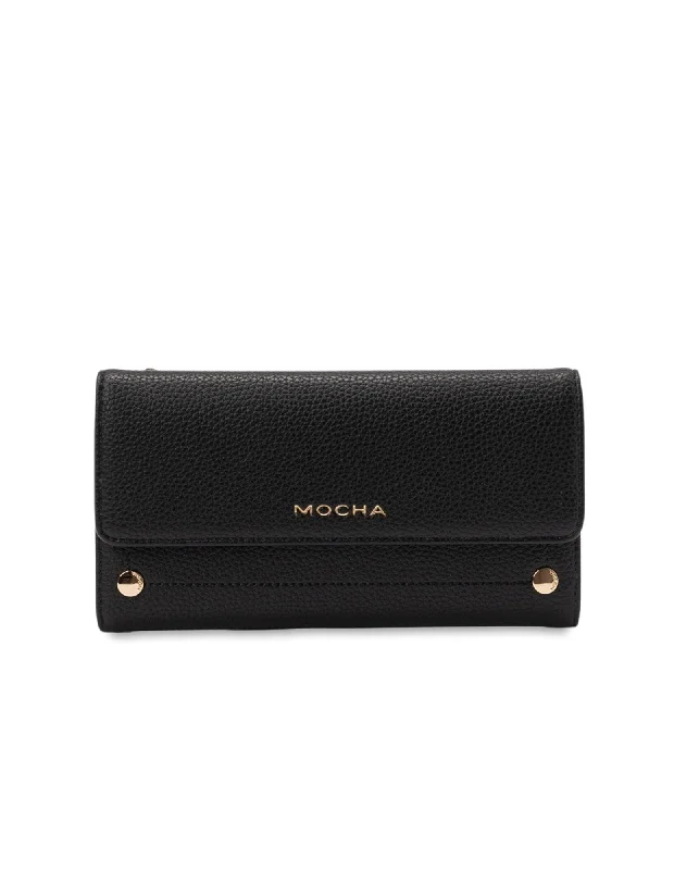 Mocha Sienna Long Wallet- Black