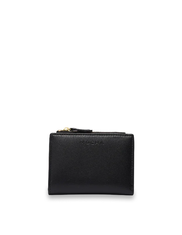 Mocha Small Classic Arya Wallet - Black/Blush