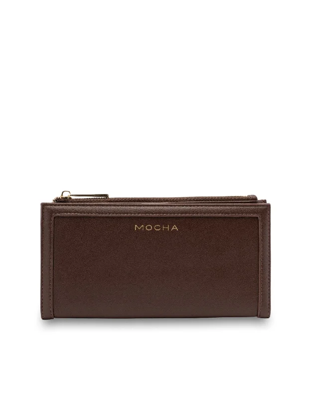 Mocha Stella Long Wallet- Dark Chocolate