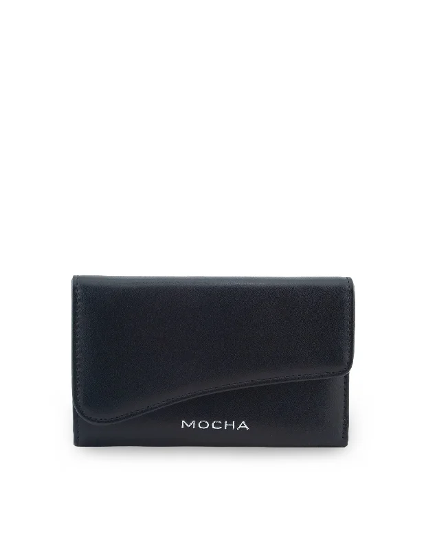 Mocha Zoe Wavy Wallet- Black