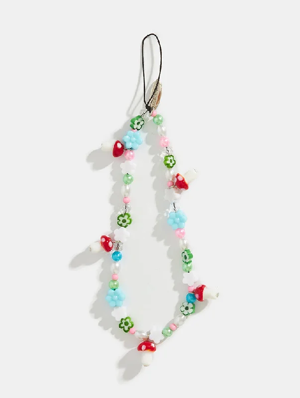 Toadstool Beaded Phone Strap