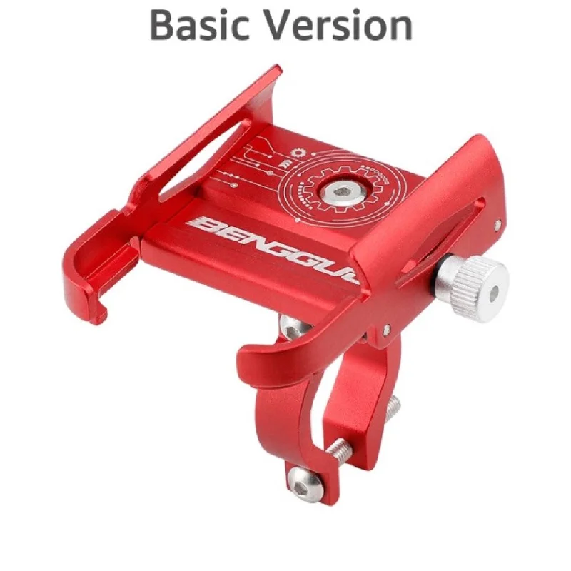 Universal aluminum alloy bicycle handlebar phone mount - Red / Basic Version