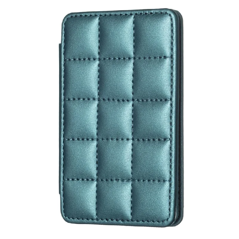 Universal grid style leather back phone card bag - Green