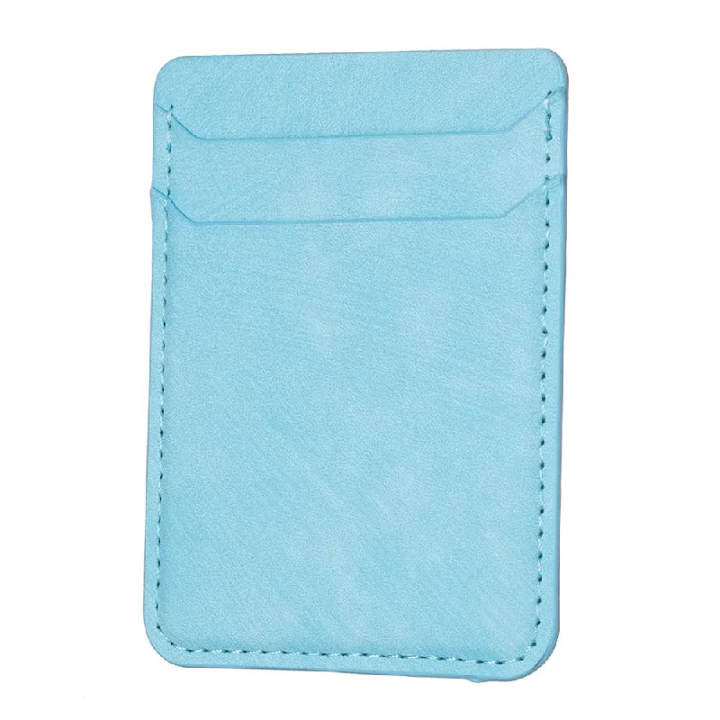 Universal leather back phone card bag - Blue