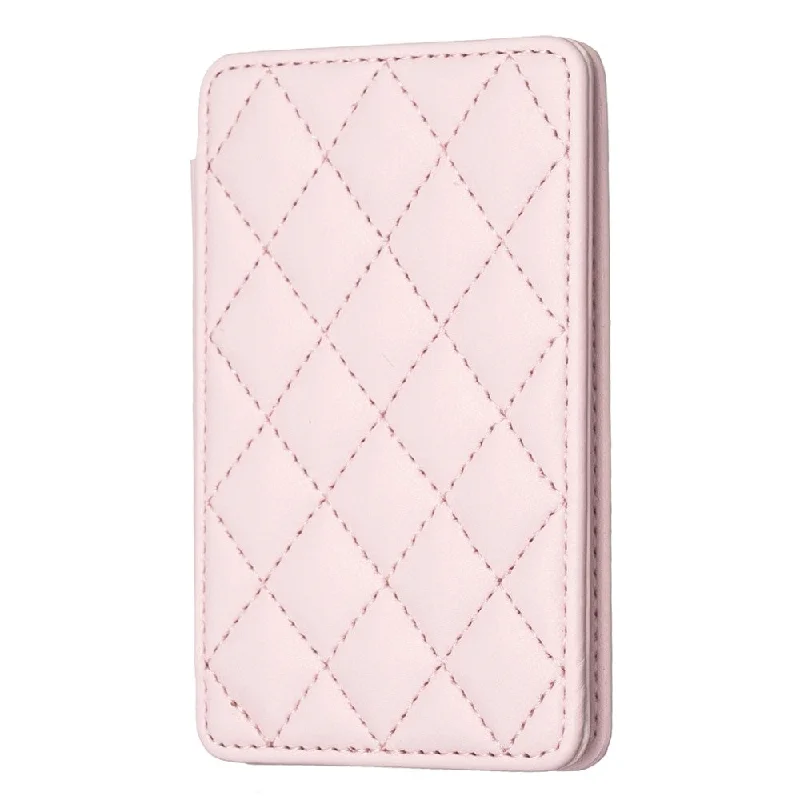 Universal rhombus style leather card bag - Pink