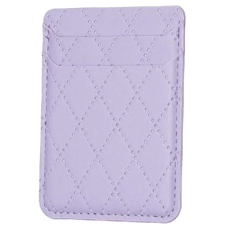 Universal rhombus style leather card holder - Purple