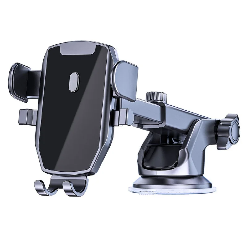 Universal Suction Cup Car Phone Holder with Telescopic Arm and Clamping Force